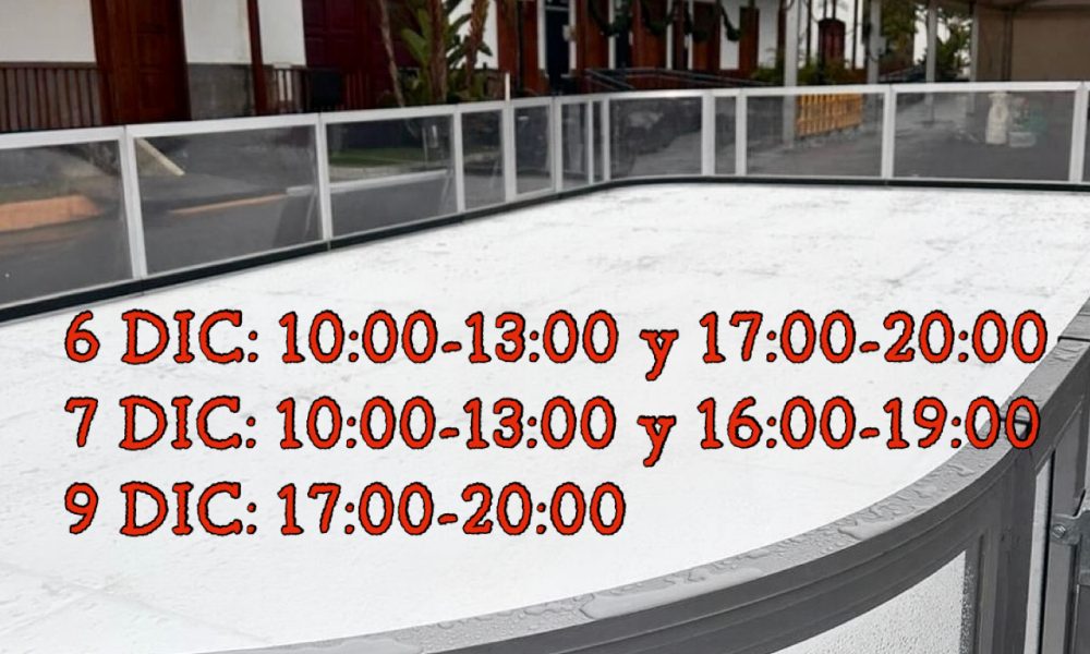 Breña Alta presenta la pista de patinaje sobre hielo sintético para la Navidad 2025-2026