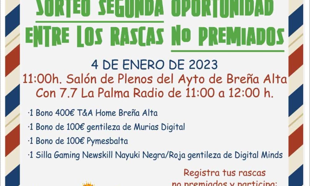 Sorteo Segunda Ilusión de los rascas de Pymesbalta