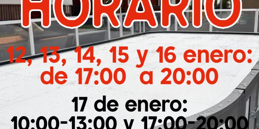 Horario PISTA PATINAJE del 12 al 18 de enero 2026 – Breña Alta