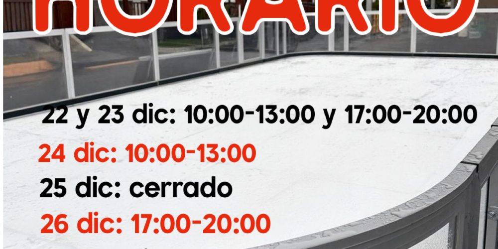 Horario pista patinaje Breña Alta del 22 al 28 de diciembre 2025