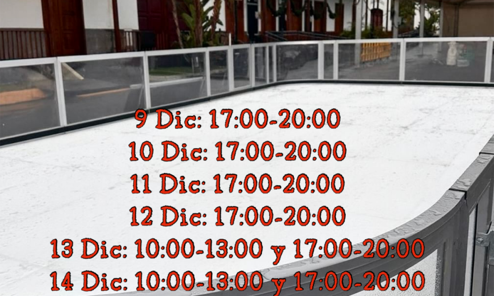 Horario pista patinaje Breña Alta del 9 al 14 de diciembre